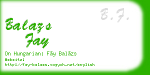 balazs fay business card